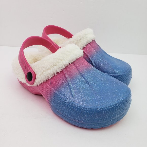 Rampage Other - Rampage Girls Size 13/1 Fuchsia Pink Glitter Sparkle Lined Slip On Clog Shoes